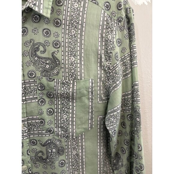 Dolce Gabbana Paisley Bandana Pattern  Long Sleeve Button Up Shirt Size 39 - Picture 2 of 11